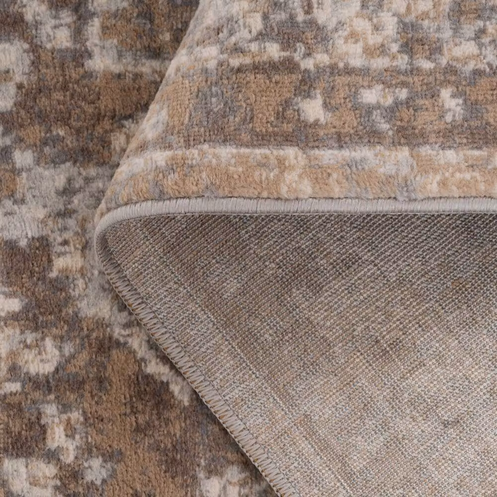 Kukoon Beige Traditional Medallion Bordered Living Area Rug, W/D/H: 60 x 110 cm – 3