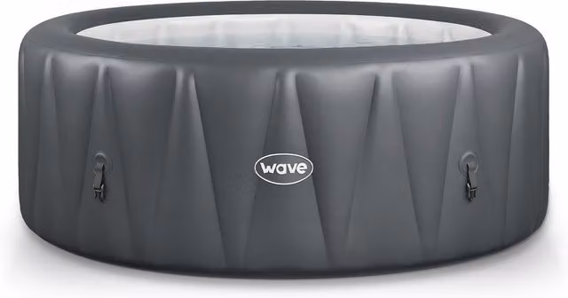 Bestway Wave Atlantic 4-Person Inflatable Round Hot Tub with Integrated Heater, Grey, Diameter: 155 cm