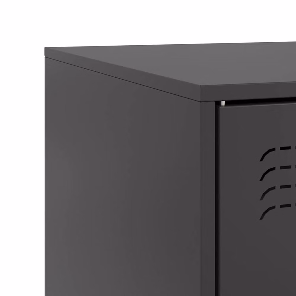Berkfield Home Industrial Black Matt Metal TV Cabinet W: 67 cm, D: 39 cm, H: 44 cm – 5