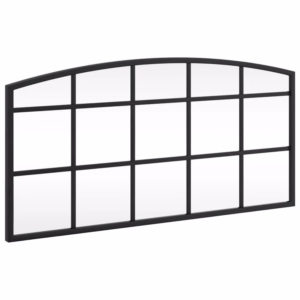 Berkfield Home Minimalist Arch Wall Mirror in Black Metal and Glass, W: 60 cm, H: 30 cm – 2