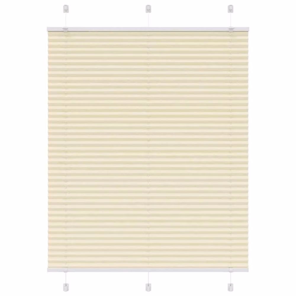 Berkfield Home Single Pleat Fabric Blind in Beige, W: 105 cm x H: 100 cm