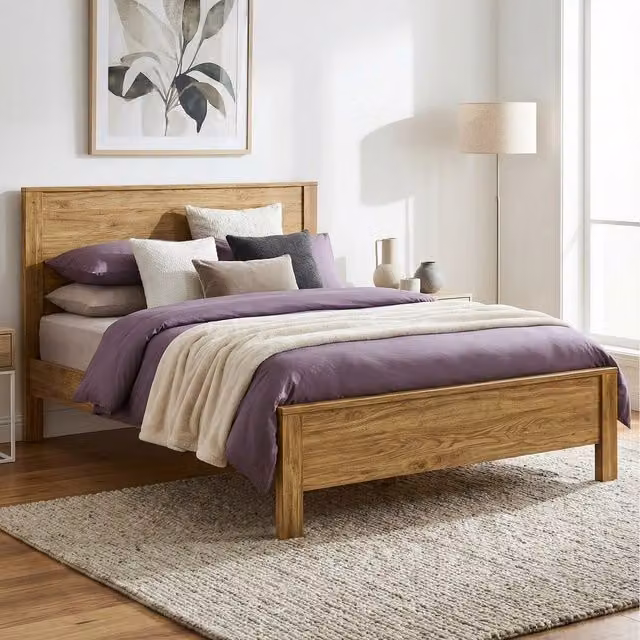 RelaxByAmani Rustic Solid Pine Bed Frame with Drawers, Brown, 180 x 200 cm