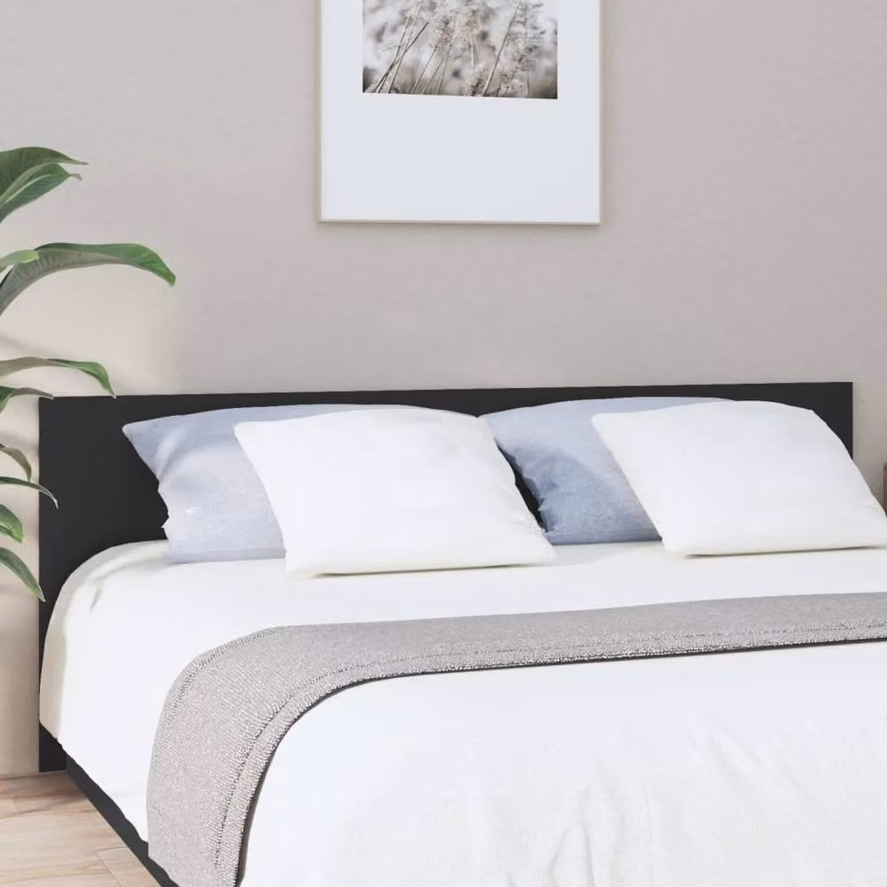 Berkfield Home Stylish Bed Headboard in Black, W/D/H: 200 x 1.5 x 80 cm – 1
