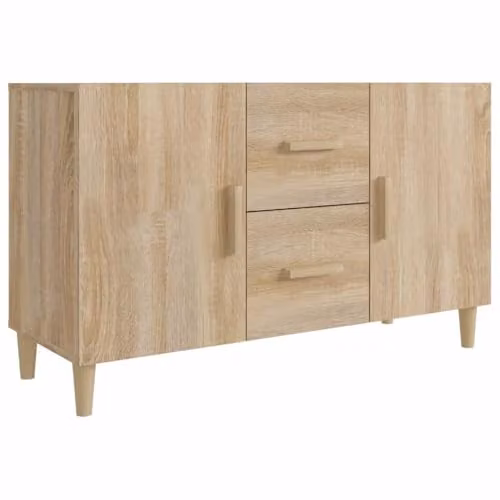 vidaXL Sonoma Oak Sideboard in Brown and Beige, W/D/H: 100 x 36 x 60 cm