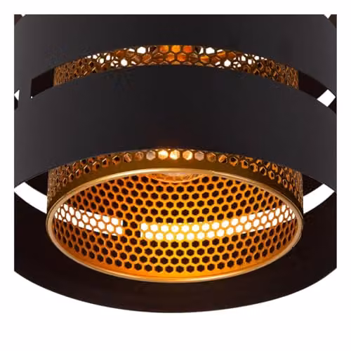 Lucide Rosas Black Metal Flush Ceiling Light, Diameter: 26 cm – 3