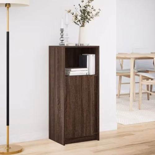 vidaXL Modern Sideboard with Integrated LED Lighting in Brown, W: 42.5 cm, D: 34 cm, H: 100 cm – 2