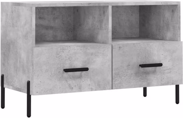 Berkfield Home Industrial TV Cabinet in Concrete Grey, W/D/H: 80 x 36 x 50 cm