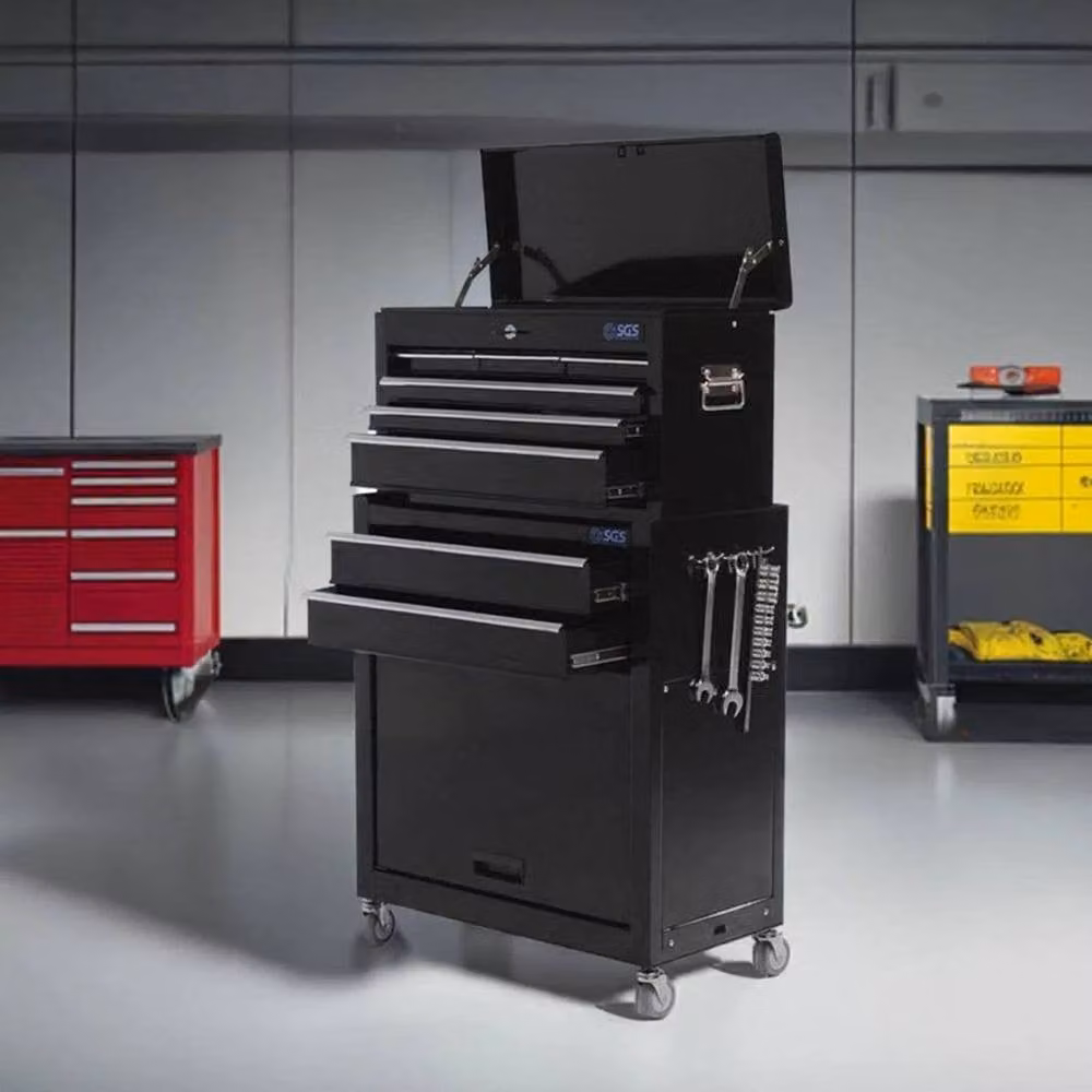 FORGEVIO 8 Drawer Steel Roller Tool Cabinet and Tool Chest in Black – 2