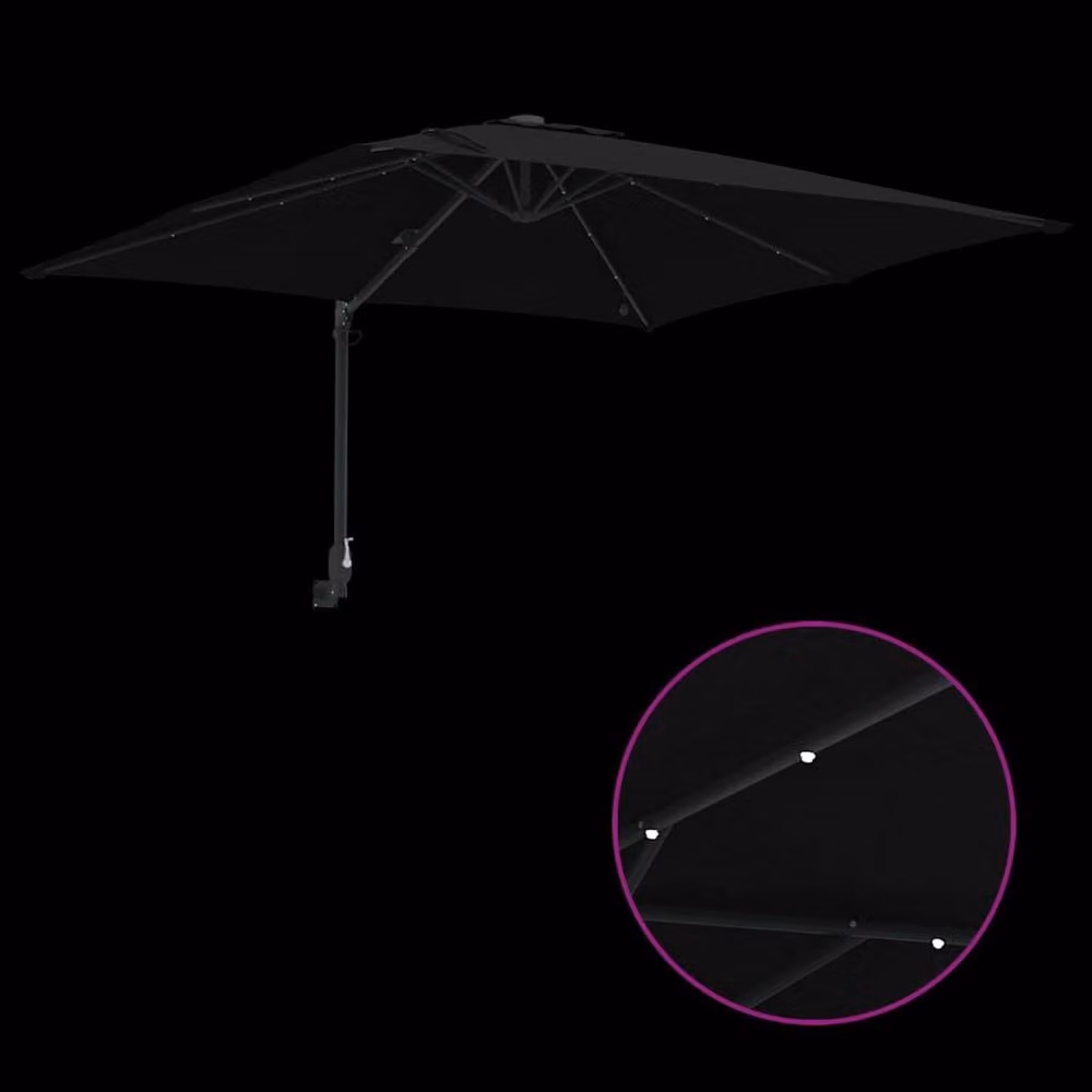 Berkfield Home Traditional Garden Parasol in Black, W/D/H: 248.5 x 247.5 x 119 cm – 5