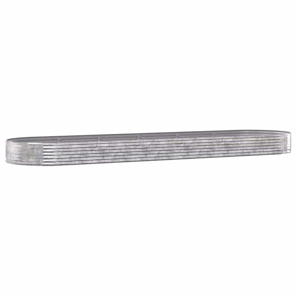 Berkfield Home Garden Raised Bed in Silver Powder-coated Steel, W: 523 cm, D: 140 cm, H: 36 cm – 2