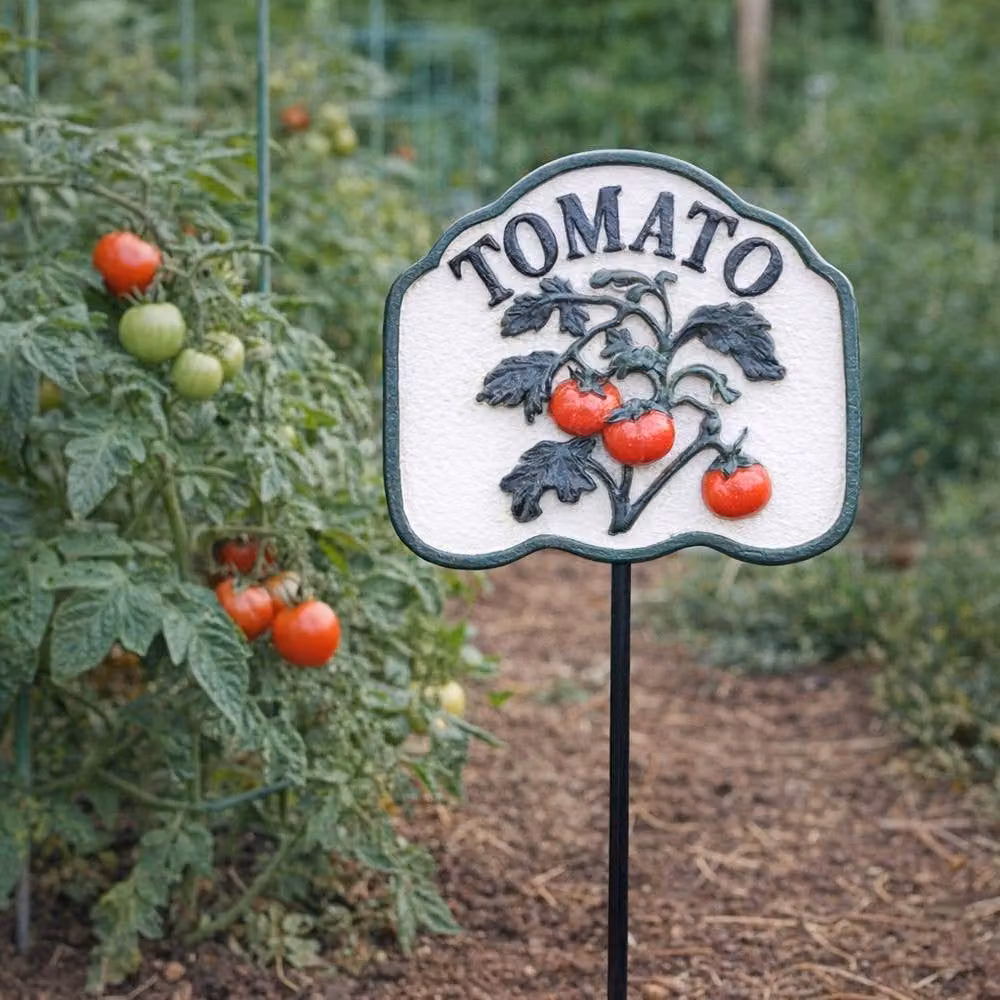 Gifts Direct 2 U Metal Tomato Vegetable Garden Marker Stake in White and Multicolour – 3