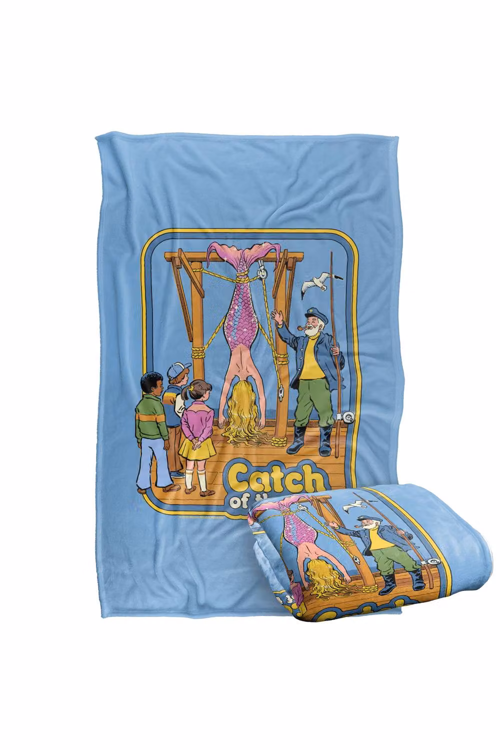 Steven Rhodes Catch Of The Day Super Soft Fleece Throw Blanket, Multicolour, W/D/H: 152 x 127 cm – 2