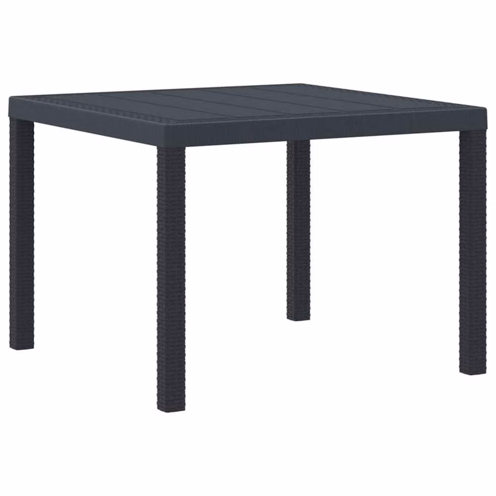 Berkfield Home Traditional 3 Piece Garden Dining Set in Anthracite Dark Grey Poly Rattan – 4
