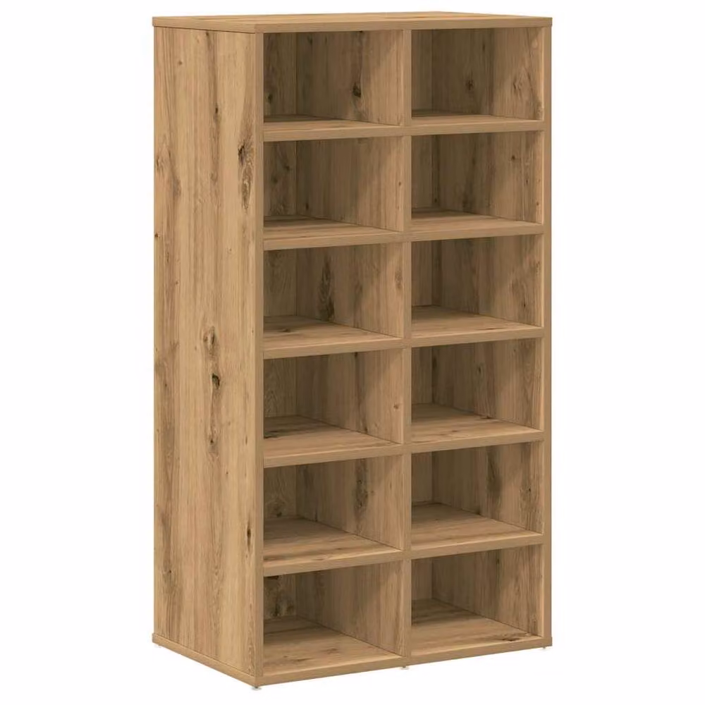 Berkfield Home Artisan Oak Shoe Rack in Brown, W: 54 cm, D: 34 cm, H: 100.5 cm – 3