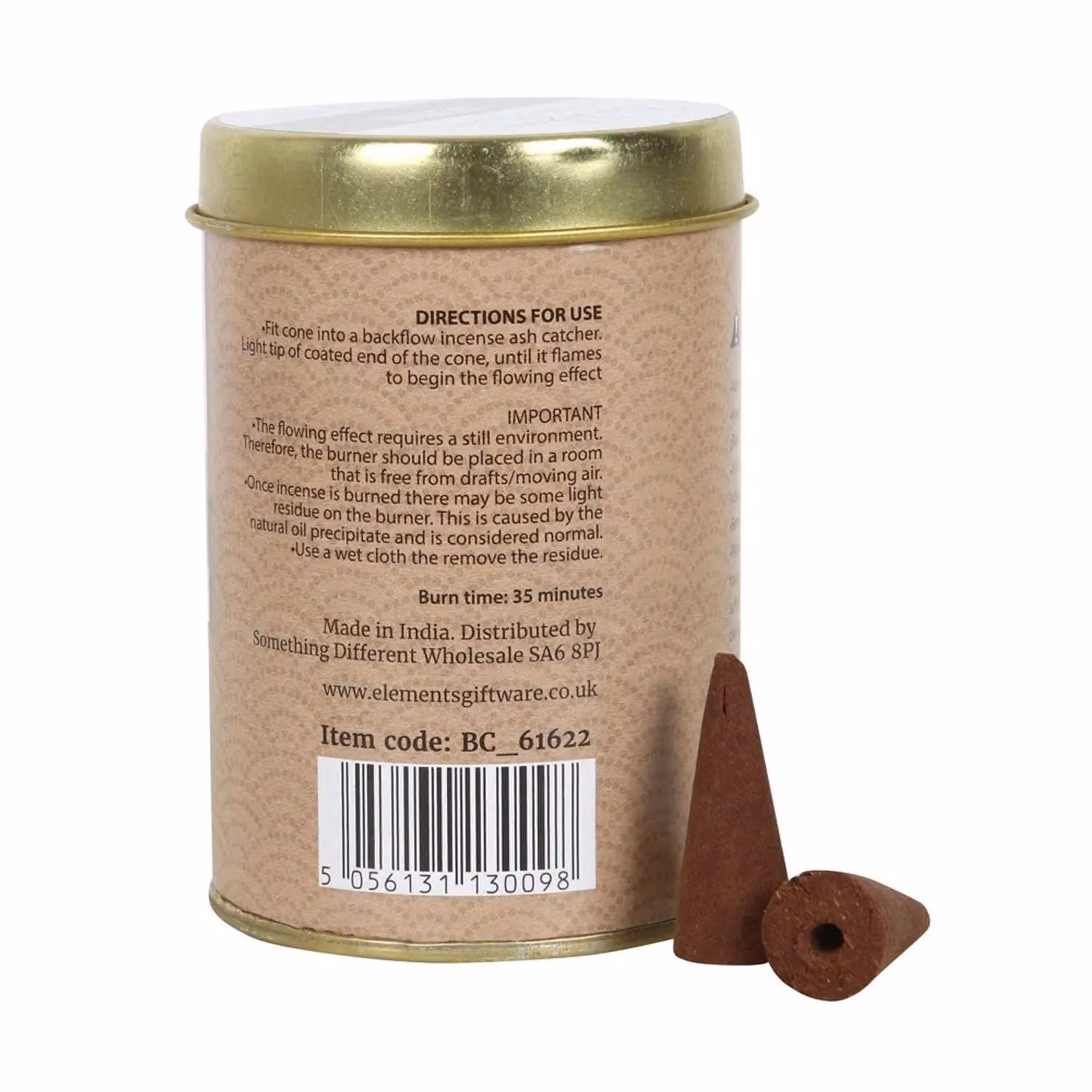 Something Different Elements Jasmine Jumbo Backflow Incense Cones, Pack of 120, Dark Brown – 2