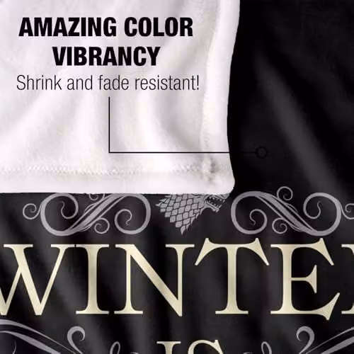 LOGOVISION Game of Thrones Winter Is Coming Scroll Super Soft Fleece Throw Blanket, Multicolour, W: 91 cm x D: 147 cm – 3