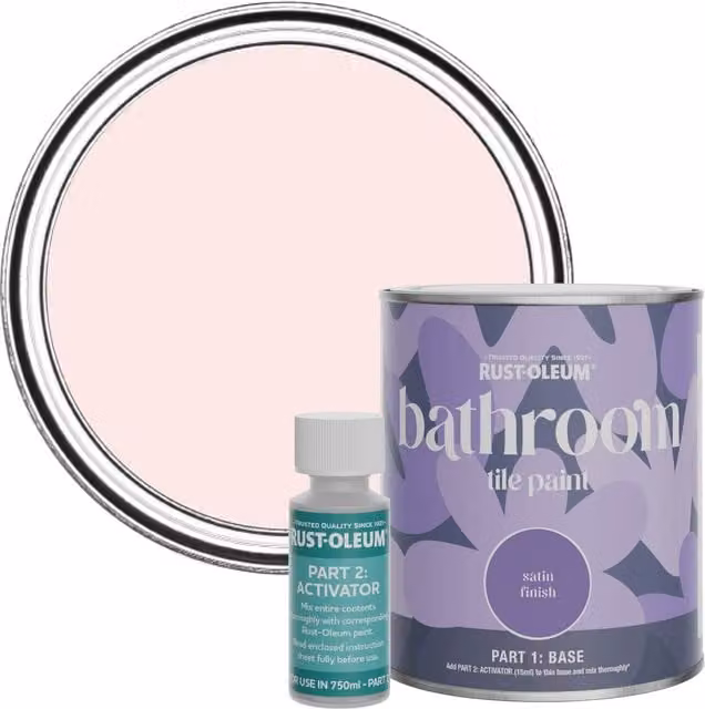 Rust-Oleum Bathroom Tile Paint in Satin Finish, Pink, 0.75 l