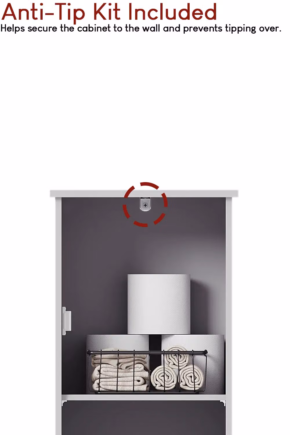 Home Discount Vida Liano 2 Door Tall Bathroom Storage Cabinet in White, H 170.6 cm x W 30.0 cm – 3