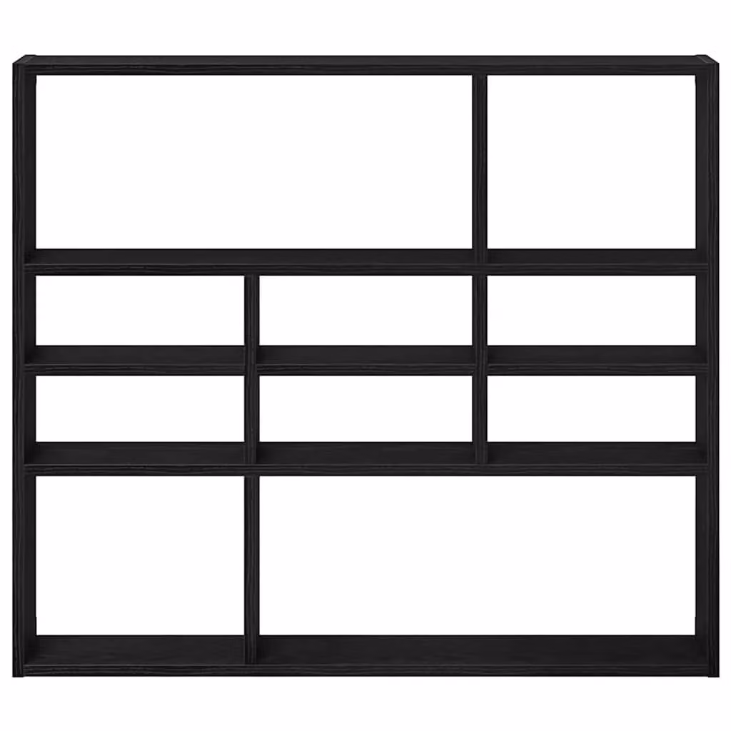 Berkfield Home Wall Shelf in Black Oak, W/D/H: 90 x 16 x 78 cm – 3