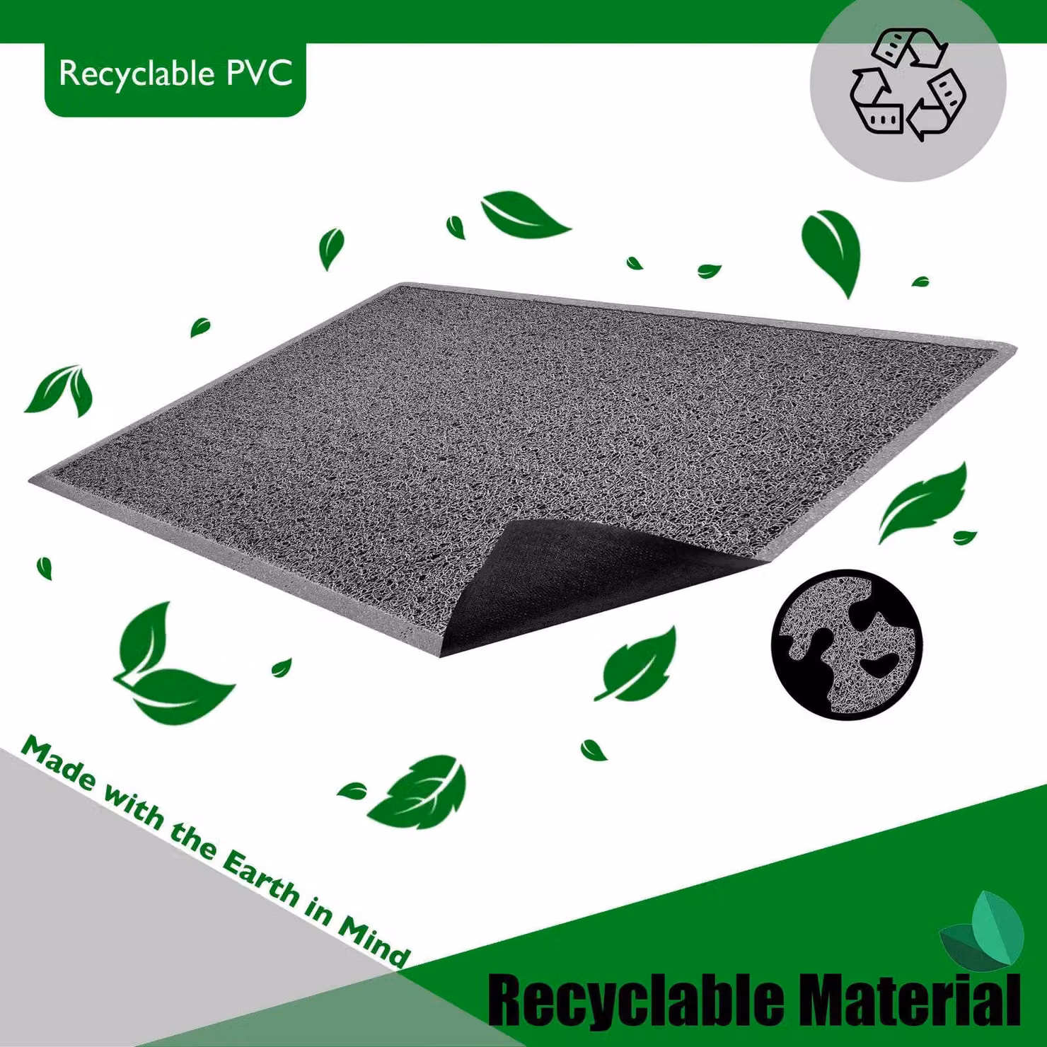 Nicoman Anti Slip PVC Loofah Shower Mat in Grey, W/D: 60 x 60 cm – 5