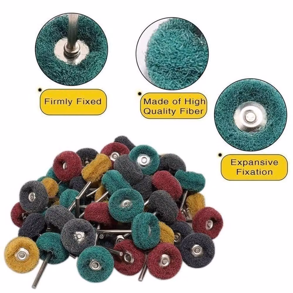 Kelvenix 50-Piece Multicolour Wheel Buffing and Polishing Set for Metal and Wood, W/D/H: 10000 x 520 x 52 mm – 4