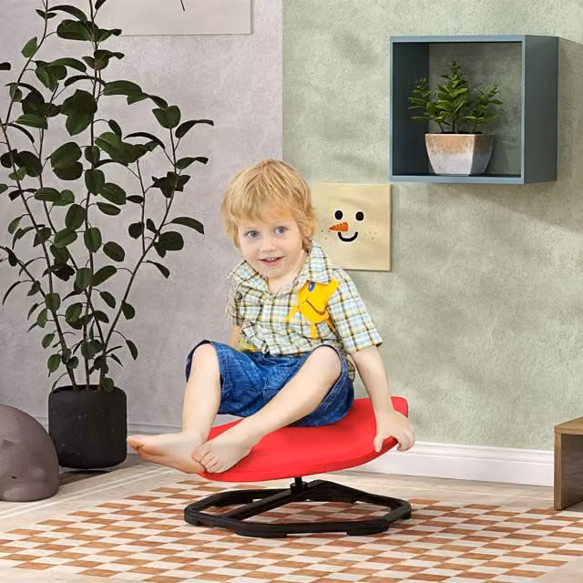 AIYAPLAY Spinning Chair for Autism Coordination and Balance, Red