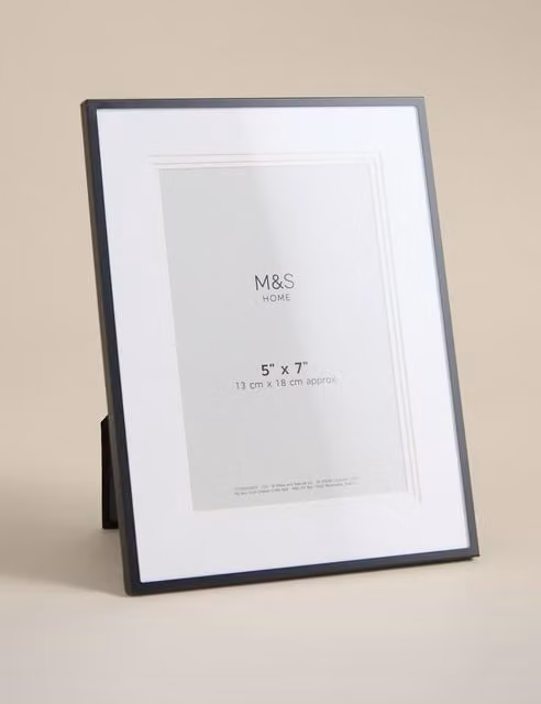 M&S Layered Mount Rectangular Tabletop Photo Frame, Black