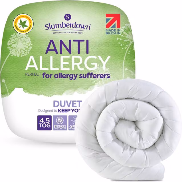 Slumberdown Anti Allergy 4.5 Tog King Size Duvet in White