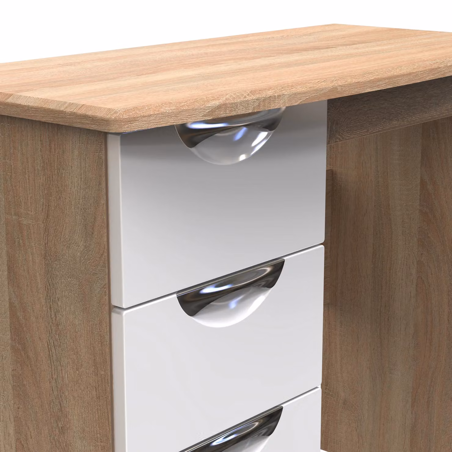 2 U Holborn 3 Drawer Vanity in White, Ready Assembled – 3