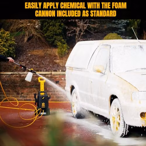 V-TUF V 3 Electric Pressure Washer in Black with 150 bar Max Pressure, 2000W, 7.5 L/min Flow Rate, Patio Cleaner, Turbo Nozzle, Stainless Steel Lance and Snow Foam Cannon – 4