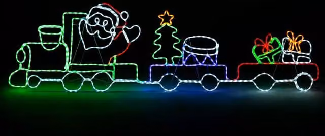 Christow Multicolour Christmas Train LED Rope Light Outdoor Garden Silhouette Decoration