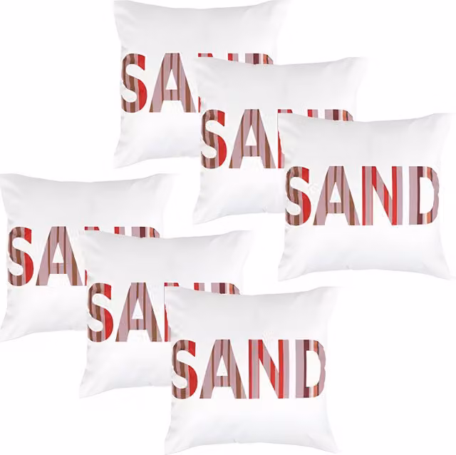 Gardenista Water Resistant Printed Outdoor Scatter Cushion in Marina Sand and White