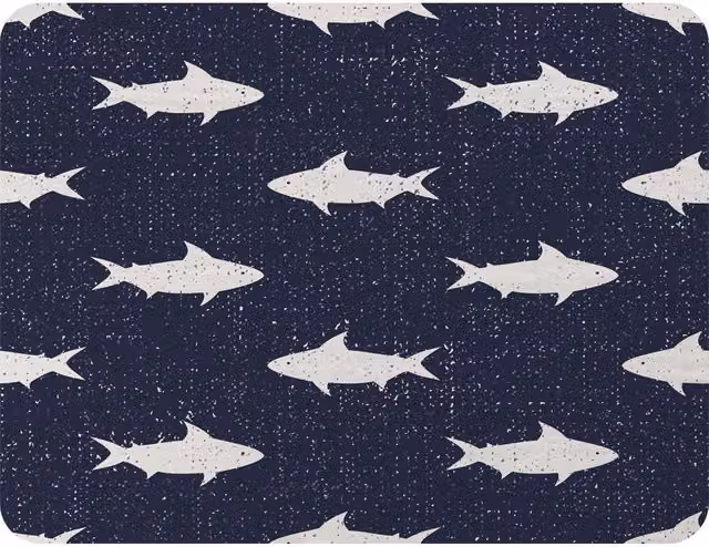 Benjamin Tate Design Fish Fleece Blanket in Blue and Beige, W/D/H: 120 x 150 cm – 2