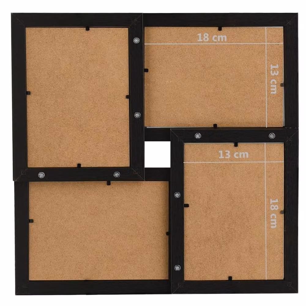 Berkfield Home Modern Collage Photo Frame, Black, for 4 Pictures (13 x 18 cm) – 4