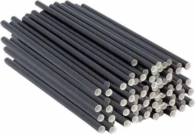 ECONX Black Compostable and Biodegradable Paper Straws, 20.32 cm, Pack of 750
