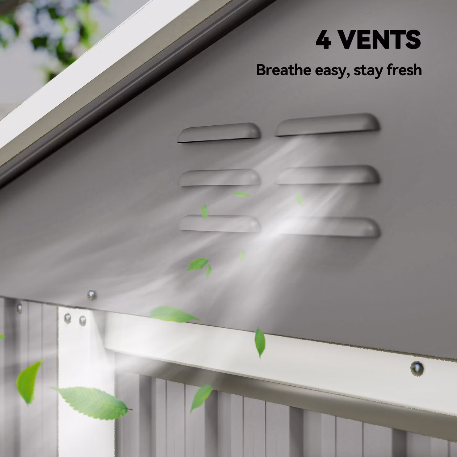 Outsunny Metal Garden Storage Shed in Grey with Sliding Doors and Side Vent – 7