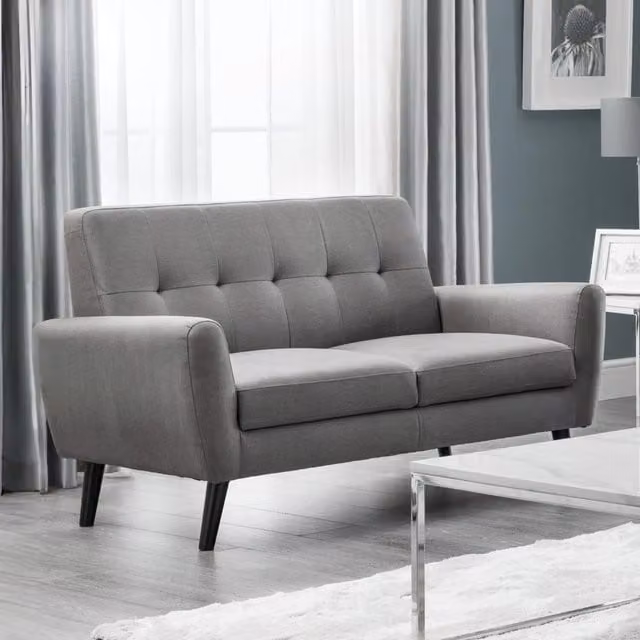 Julian Bowen Monza 2 Seater Grey Velvet Sofa – 1