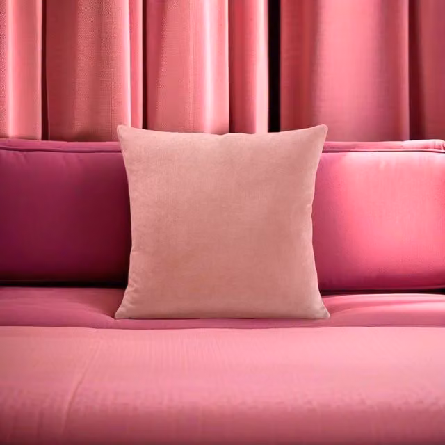 Alan Symonds Pink Velvet Chenille Square Cushion, W/D/H: 45 x 45 x 45 cm – 2