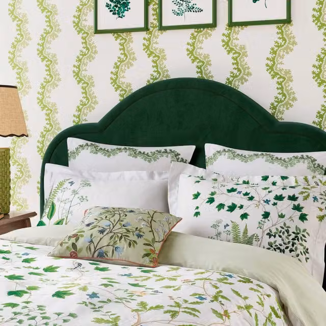 Sanderson Sycamore & Oak Kingsize Duvet Cover Set, Green, W: 180 cm, L: 200 cm