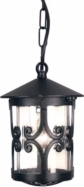 Netlighting Hereford Black Outdoor Ceiling Lantern with Transparent Glass and E27 Socket