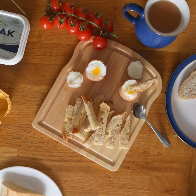 Argon Tableware Solid Wood Breakfast Board, Brown, W: 24 cm, D: 20 cm