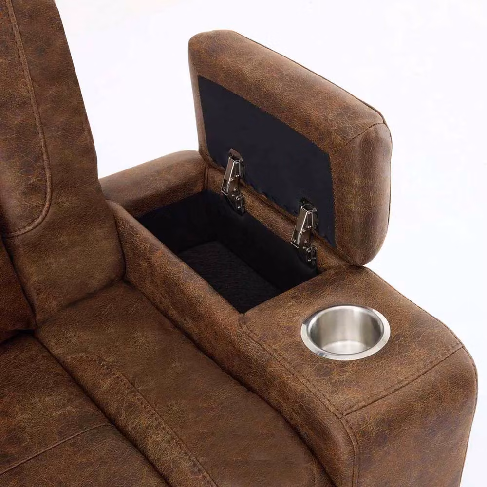 Furnishings For Less UK Juniper Electric Recliner 3+1+1 Sofa Set in Brown with USB Charging, Cup Holders and LED Lighting – 3