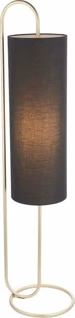 Perch & Parrow Lilith Minimalist Floor Light in Antique Brass and Black Fabric