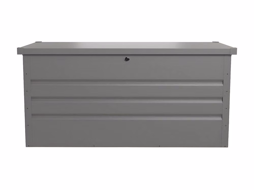Vente-unique Tomaso Galvanised Steel Garden Storage Box in Grey, W/D/H: 132 x 62 x 61 cm – 2