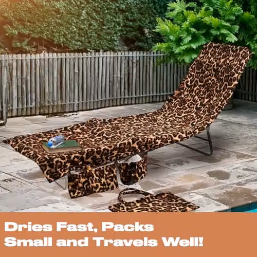 OHS Microfibre Quick Drying Beach Towel in Multicolour Beige Graphic Design – 2