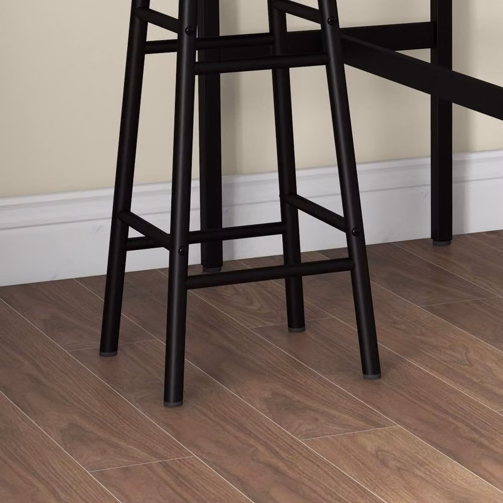 STILVORA Industrial Bar Table Set with 2 Stools in Grey and Black – 9