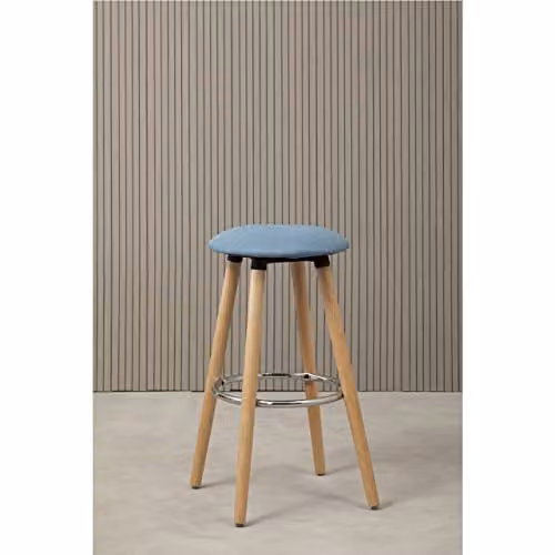 Premier Housewares Blue Fabric and Beech Wood Counter Height Bar Stool, W/D/H: 39 x 39 x 71 cm – 2