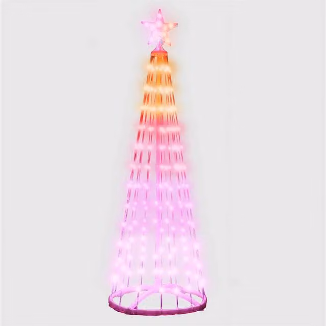 Pegdev Christmas 3D RGB Smart Tree Star Top with 202 LEDs, Multicolour, USB Powered, Height: 150 cm