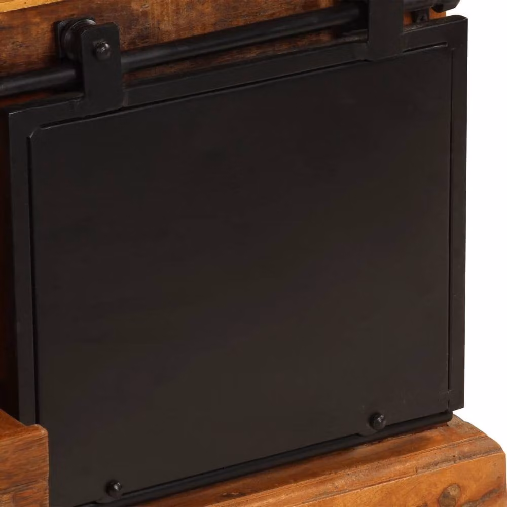 Berkfield Home TV Cabinet in Brown Solid Reclaimed Wood, W/D/H: 110 x 30 x 45 cm – 5