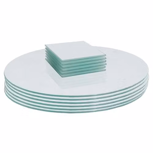 Harbour Housewares 12pc Set of White Round Glass Placemats and Square Coasters, Diameter: 30 cm